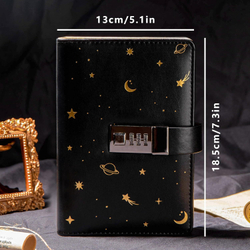 TIEFOSSI Starry Leather Journal — Дневник с замком и сменным блоком Парольный блокнот формата A6 в кожаном переплете