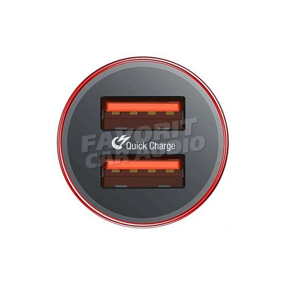 АЗУ 2USB Baseus CAXLD-B01 1000mAh металл QC3.0 красный