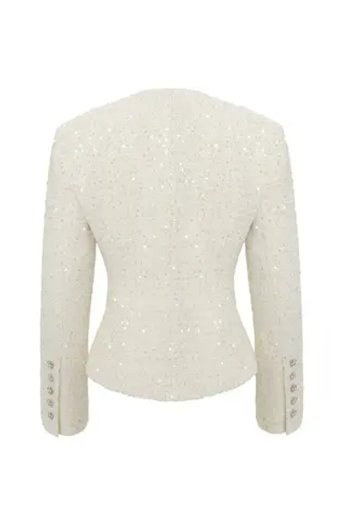 “Sparkling tweed” Жакет из твида с длинным рукавом