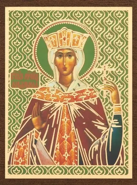 Икона "Людмила Чешская" 4х6 на МДФ-6