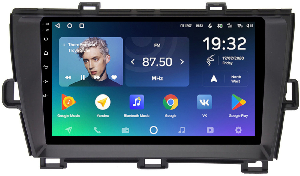 Магнитола для Toyota Prius 30 2009-2015 (левый руль, рамка черная) - Teyes SPRO+ Android 10, ТОП процессор, 4-32, SIM-слот