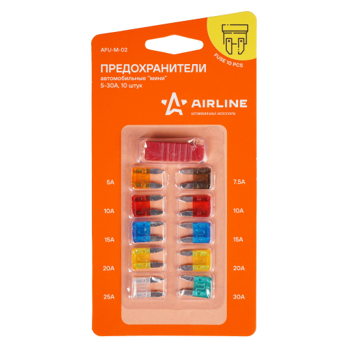 Предохранители флажковые Микро 5-30А 10шт Аирлайн
