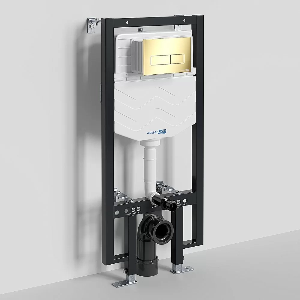 Инсталляция для унитаза WasserKraft Vils 56TLT.010.ME.PG03 с кнопкой глянцевое золото