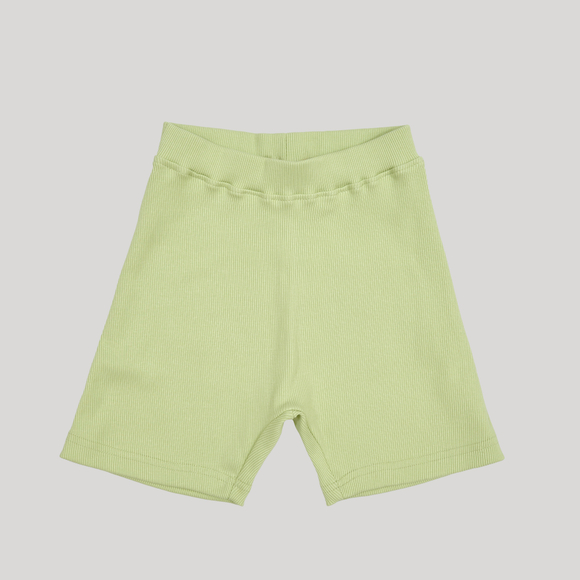Ribbed Shorts White Jade