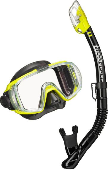Набор маска+трубка в сумке TUSA Sport Black Series желтый
