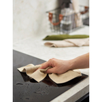 Набор из трех вязаных салфеток для уборки и мытья посуды бежевого и оливкового цветов из коллекции essential, 28х28 см