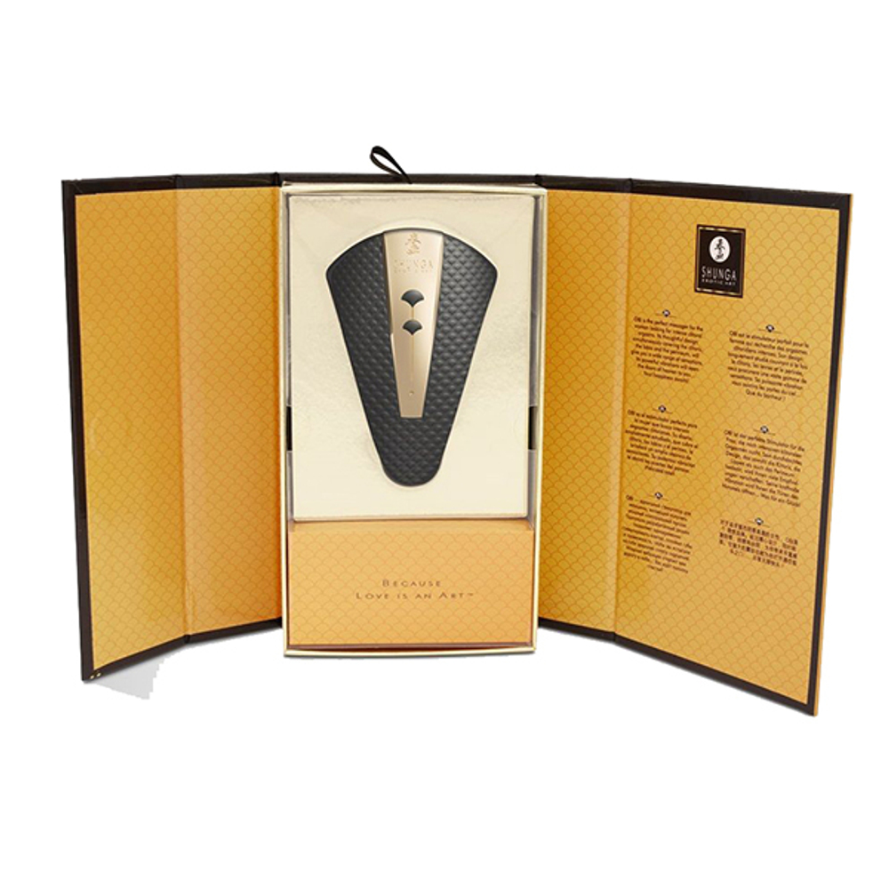 Черный клиторальный вибростимулятор 11,5см Shunga OBI SH-OBI-104