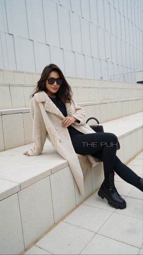 Шуба женская KRISTINA без утеплителя бежевый