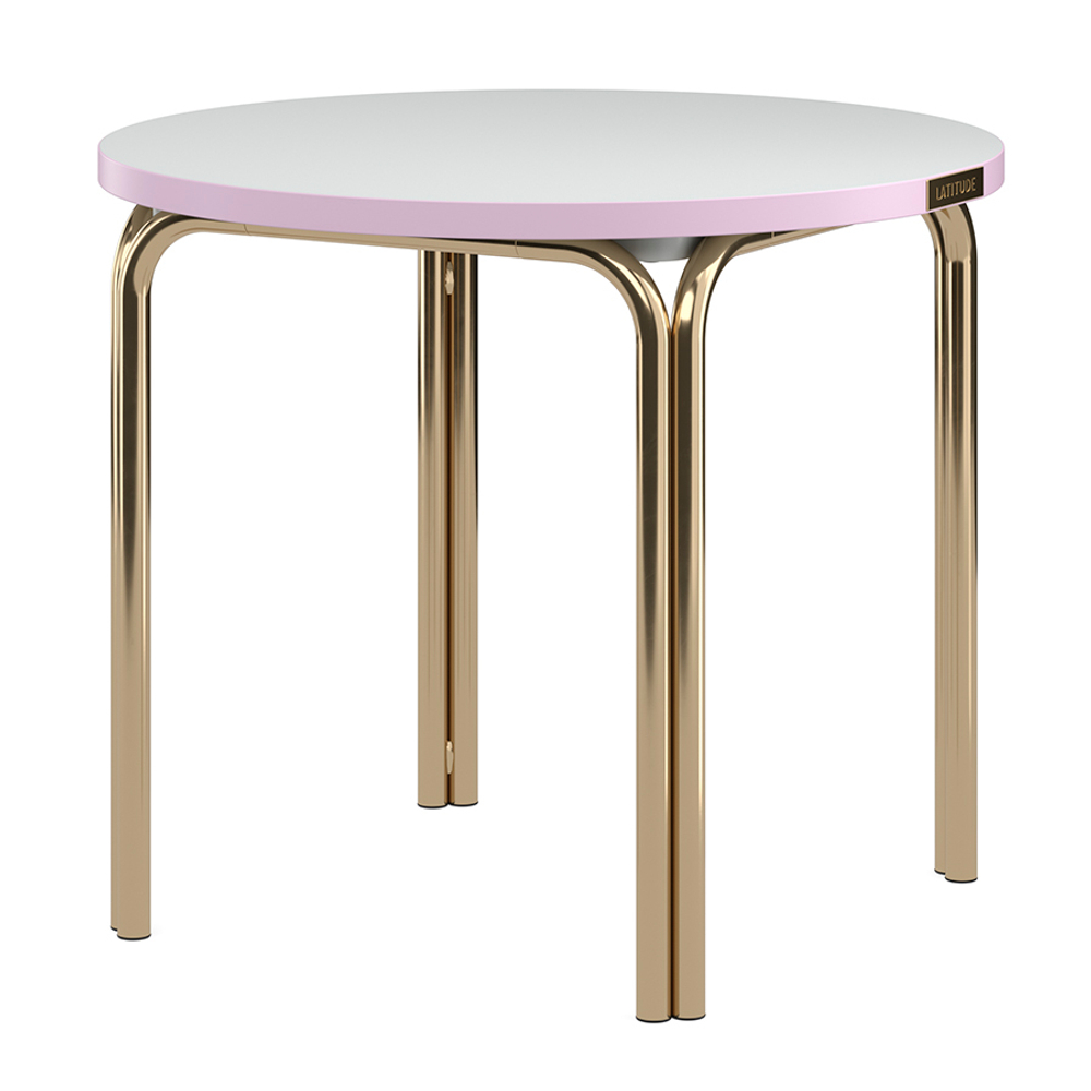 Столик кофейный ror, D50 см, латунь/серый/розовый
