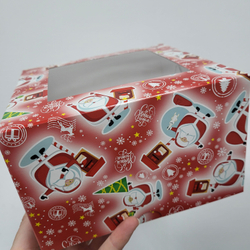 Коробка на 4 капкейка Новогодняя посылка, 16*16*10 см