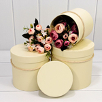 Коробка 18х17 см Набор 3 шт (Бежевый)