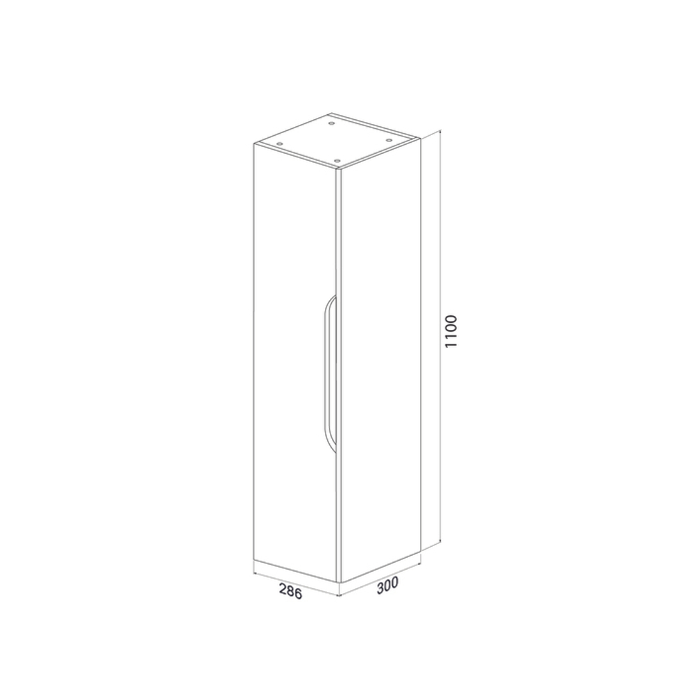 Пенал подвесной IDDIS Ray, 30 см, белый, RAY30W0i97