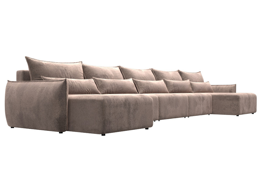 Диван П-образный Лига-051 НПБ МегаЛонг ВЕЛЮР TOWER 05 бежевый