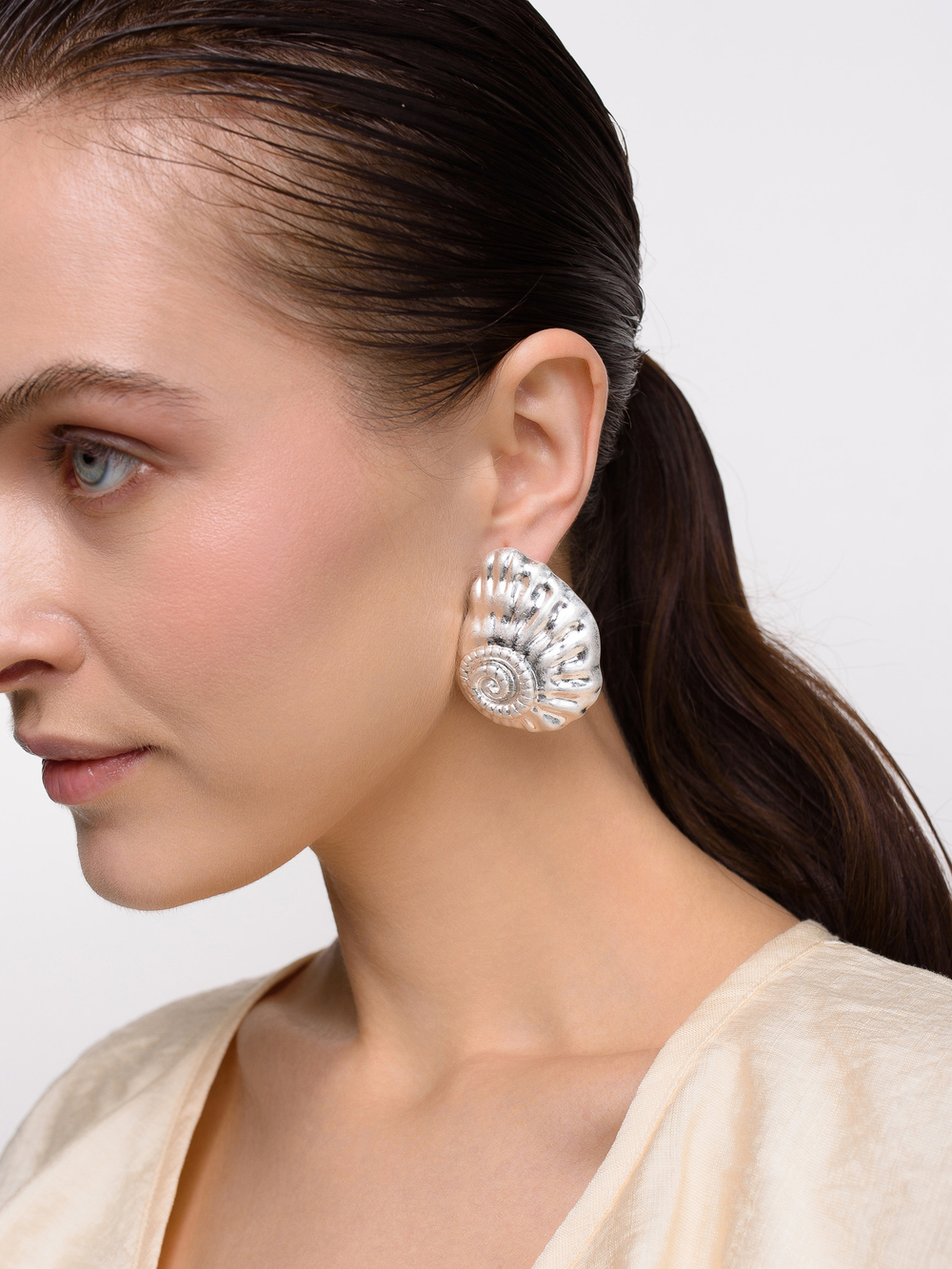 Серьги "Antique shell" Silver