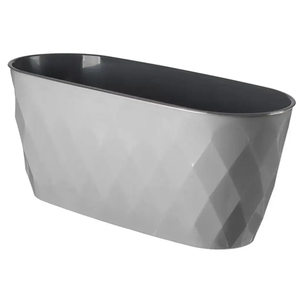 Горшок для цветов Laurel 354*152*150 мм, 5 л с дренажной вставкой (серый)