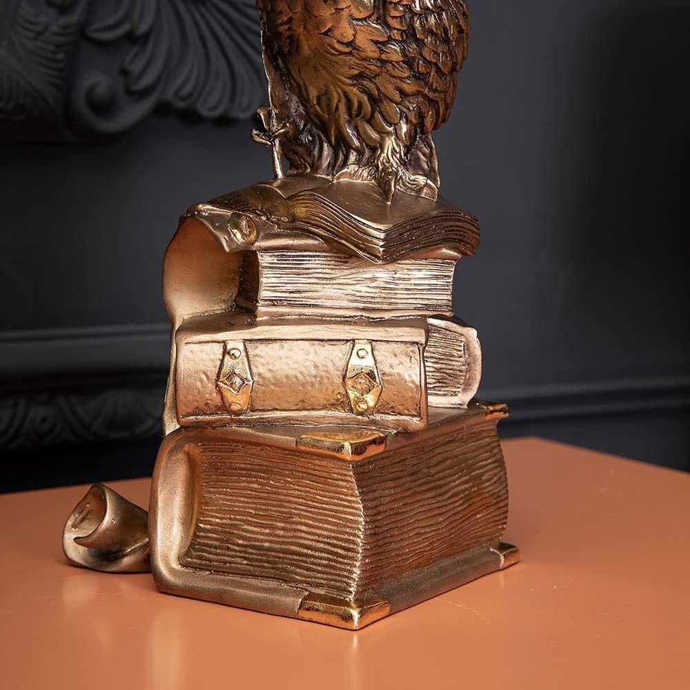 Часы настольные Ученый филин Бронза