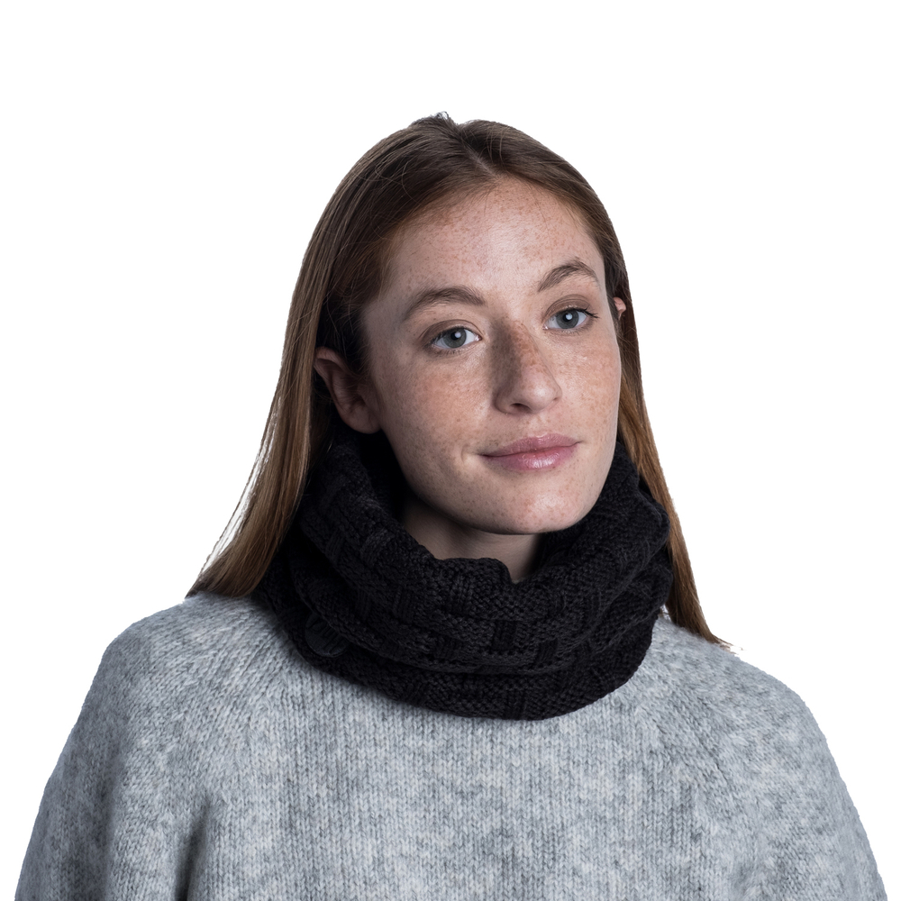 Шарф Buff Knitted & Fleece Neckwarmer Airon Black (US:One size)