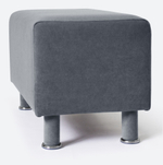 Банкетка с отделениями для тайного хранения и боковым карманом, без ящика, велюр Dream Grey (серый)