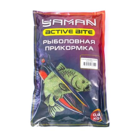 Прикормка Yaman Active Bite Карась (конопля), цв. зелёный, 900 г