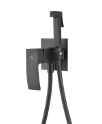 44157-C Смеситель встраиваемый с ГИГ. душем (ЧЕРНЫЙ) GANZER (10/1шт)