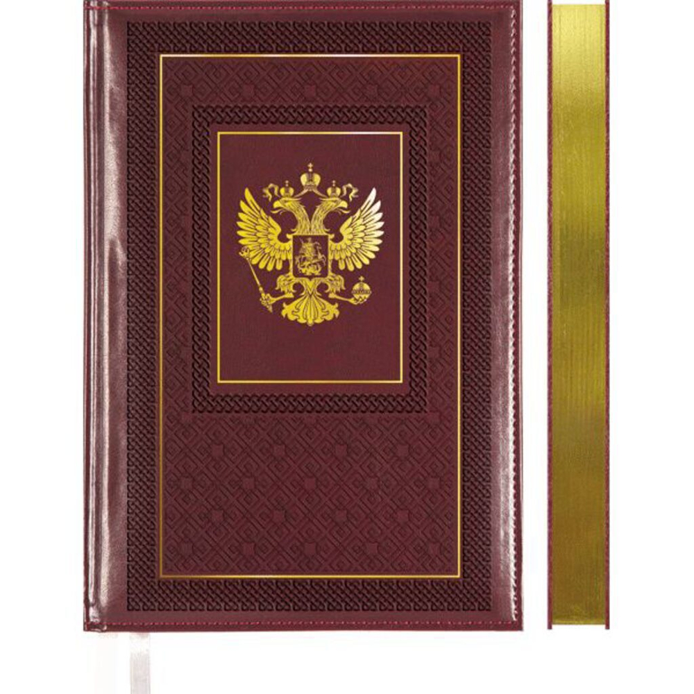 Ежедневник недат. А5 deVENTE Symbol 272стр., бордовый, тв.обл.,кожзам., ляссе, 70гр/м2