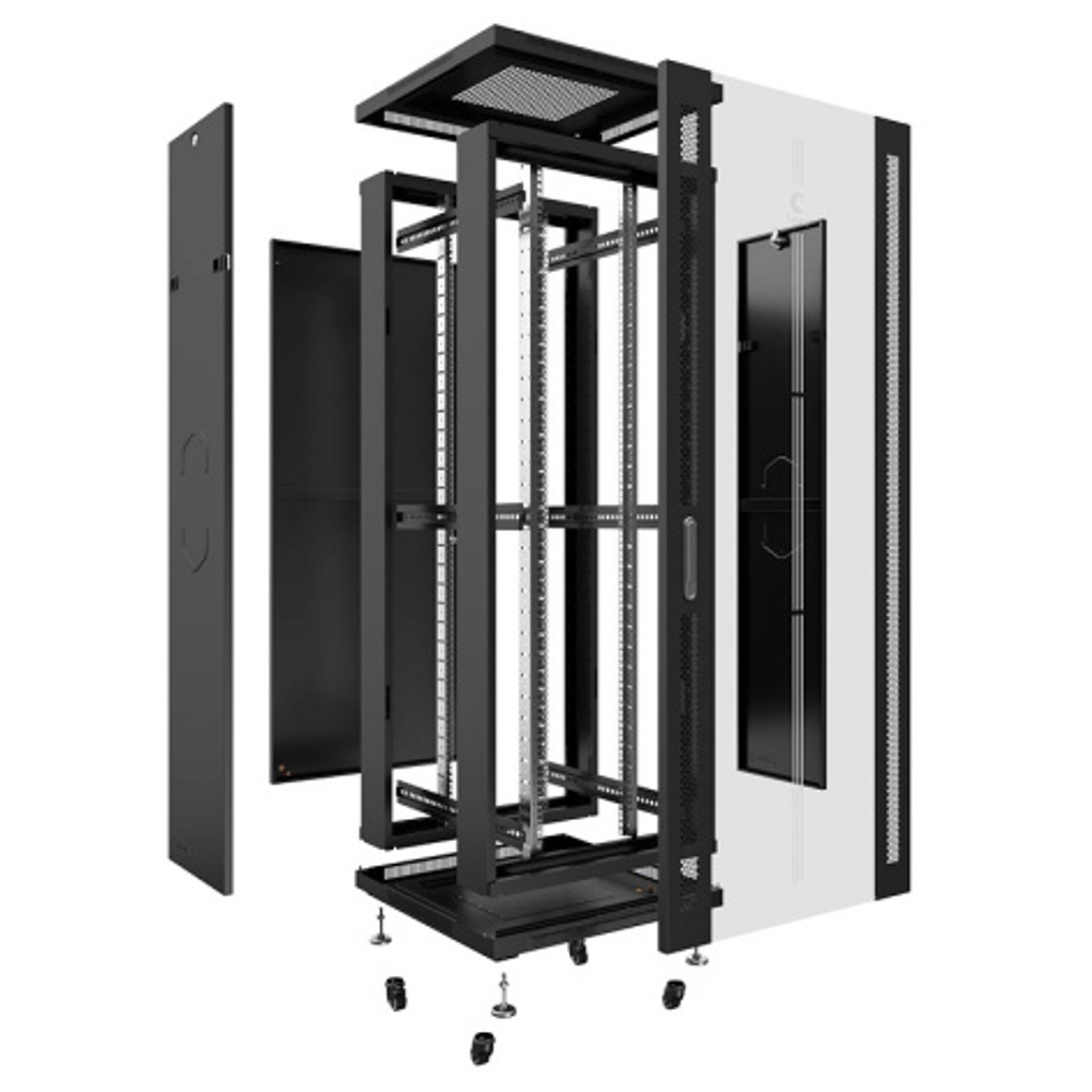 Шкаф напольный 19", 27U Cabeus SH-05C-27U60/60-BK