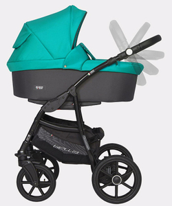 Детская коляска Riko Basic Bella 3 в 1 03 серый-малахит
