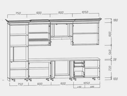 Валенсия (Заман) Набор мебели для кухни 3600мм