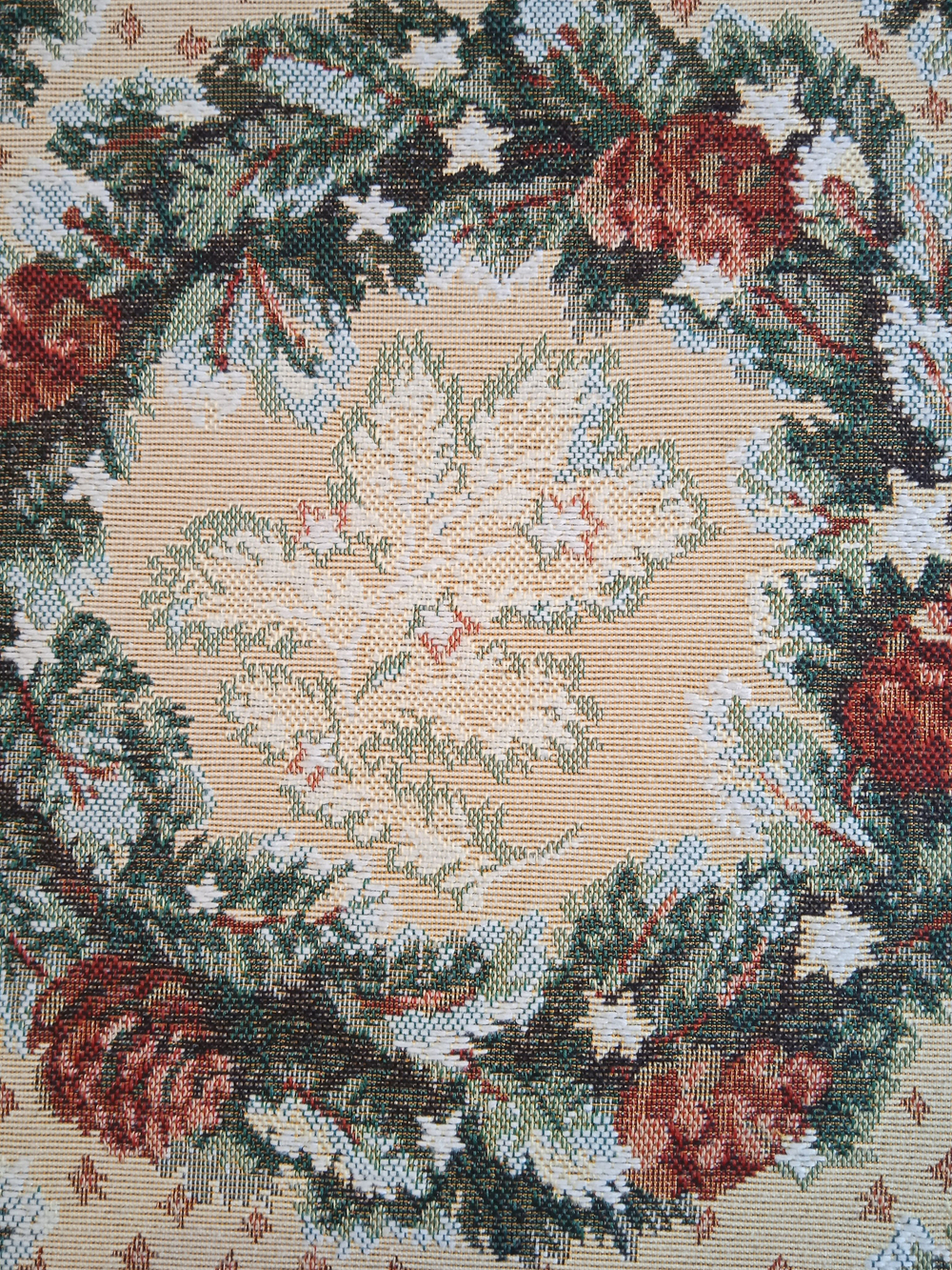 Набор декоративных гобеленовых салфеток Рождественский венок 32х32 (6 шт.)