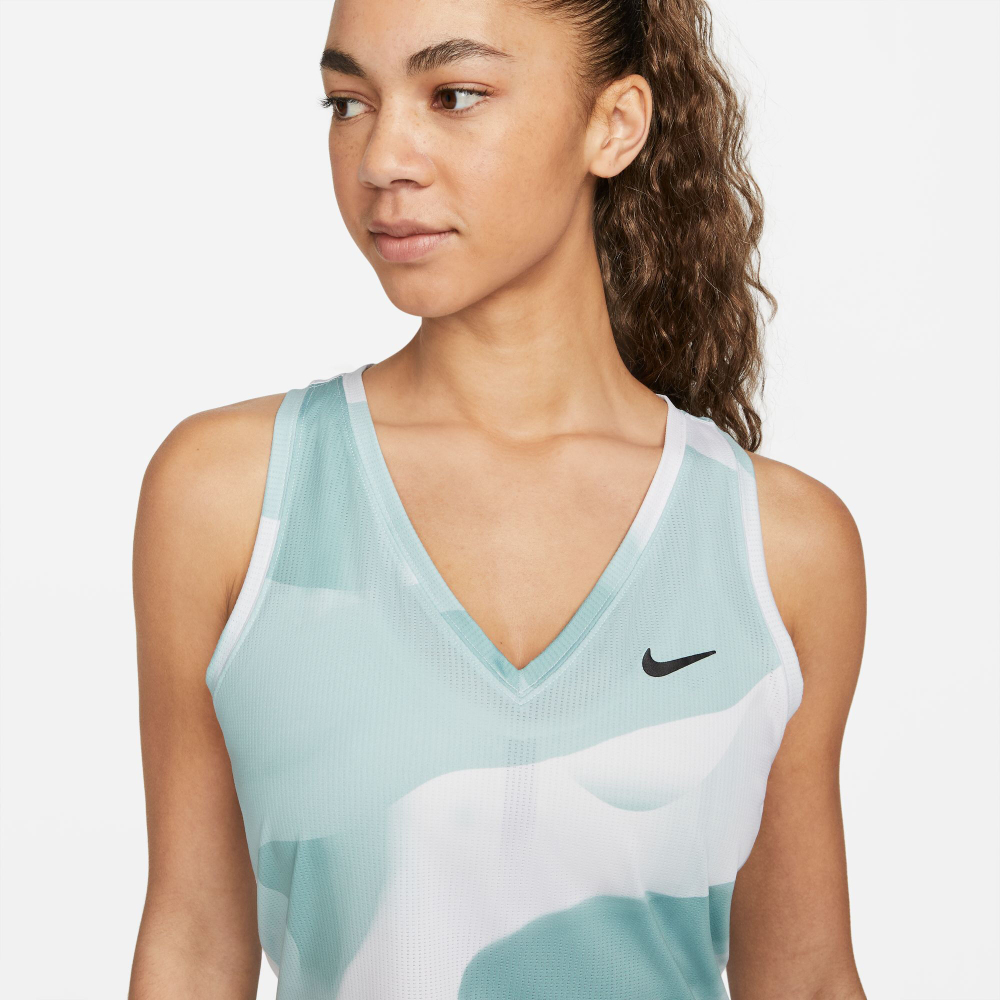 Женская теннисная майка Nike Court Victory Dri-Fit Printed Tank Top Women - White, Grey