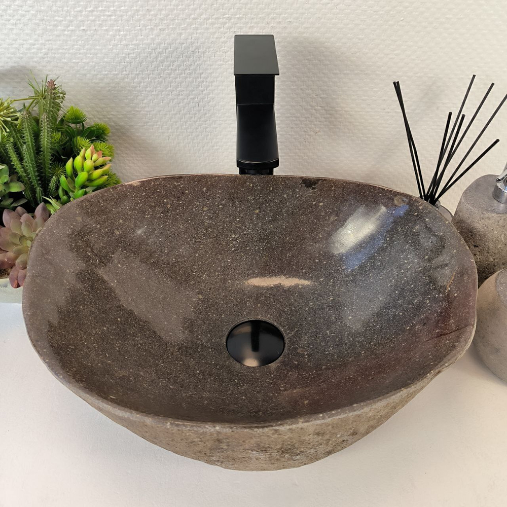 Раковина из речного камня RS-85362  44*33*15 0861