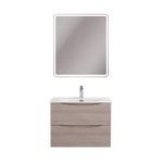 Тумба с раковиной подвесная BelBagno MARINO-CER-N-700-2C-SO-RG-P Rovere Grigio, раковина белая BB-8099-70