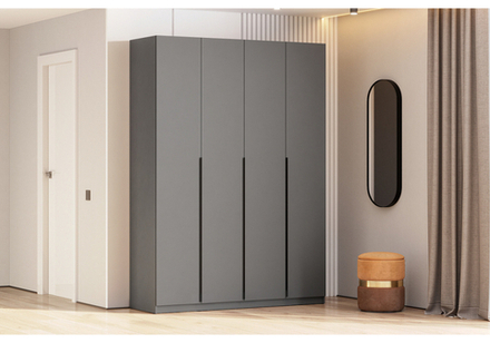 Шкаф Woodville Даиго четырехстворчатый графит серый