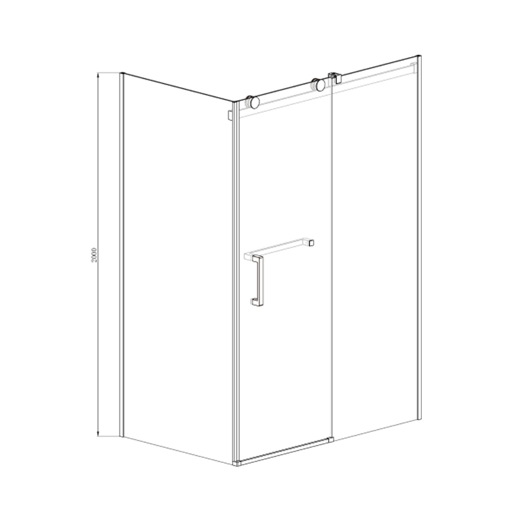 Душевое ограждение Azario Vancouver 800х1200х2000 L, без поддона, прозрачное стекло 8 мм, цвет профиля серебро (AZ-NKF1131 L 800)