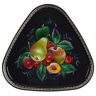 Жостовский поднос декоративный, размер 29х29 см (A8), металлический