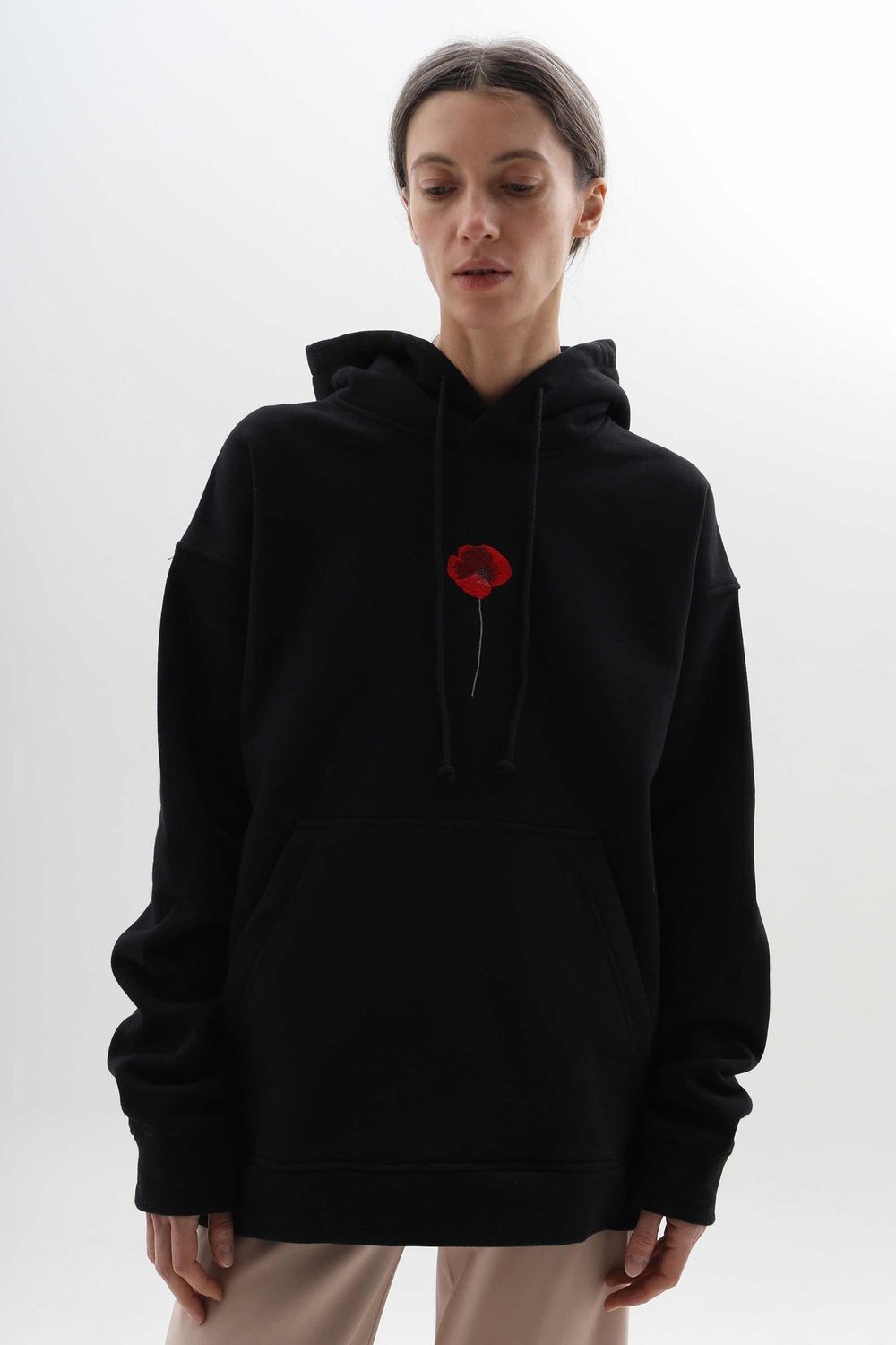 Худи Гербарий Мак Warm Черный