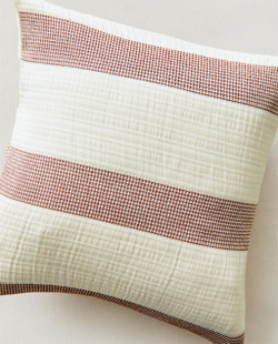 Zara Home наволочка декоративная из хлопка, терракотовый, в полоску, 40x40 см