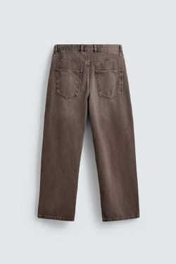 ZARA ДЖИНСЫ BAGGY FIT, КОРИЧНЕВЫЙ