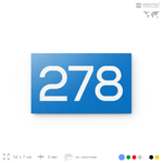 Номер на дверь 278, табличка на дверь для офиса, квартиры, кабинета, аудитории, склада, голубая 120х70 мм, Айдентика Технолоджи