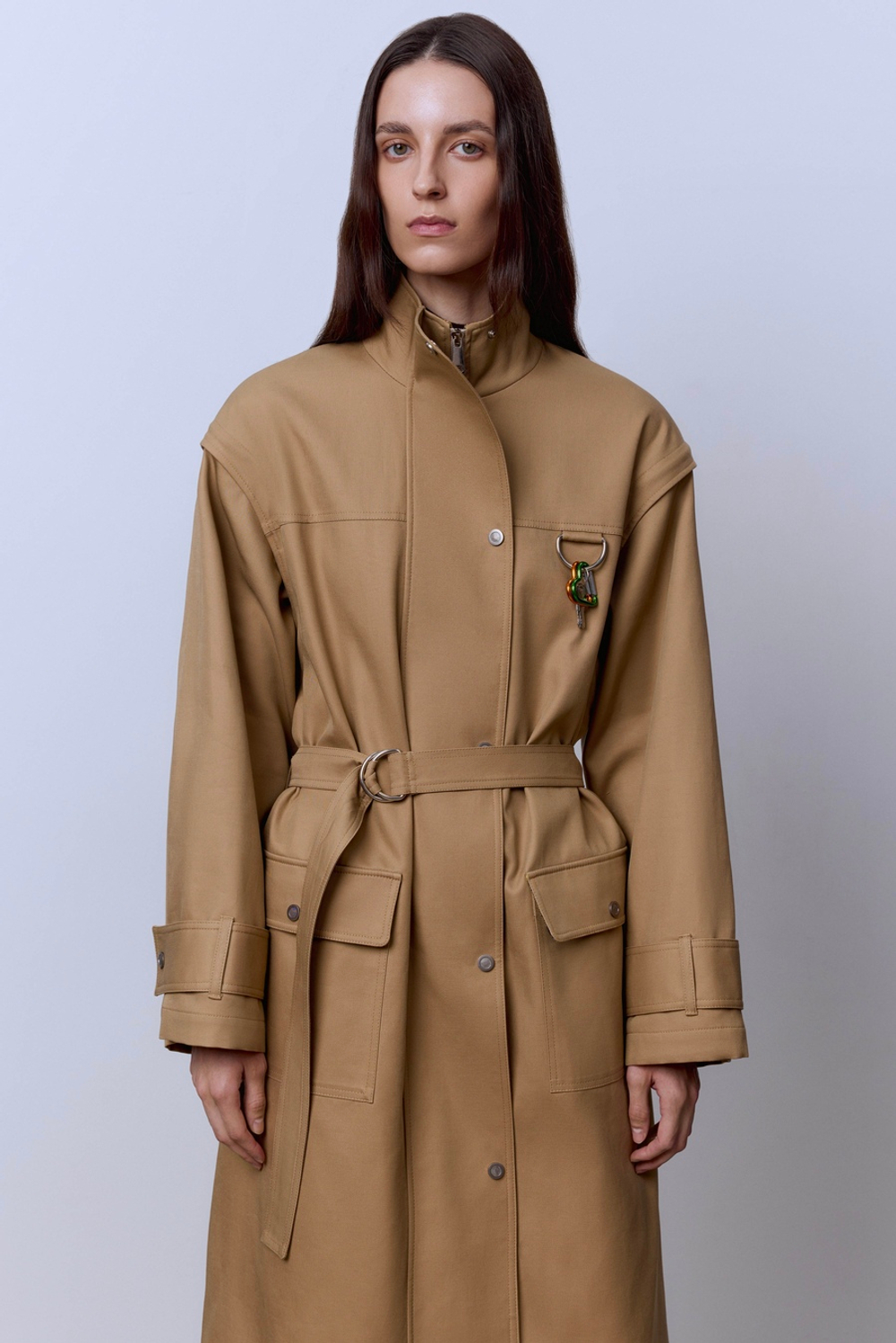 Пальто лёгкое из габардина на фланели