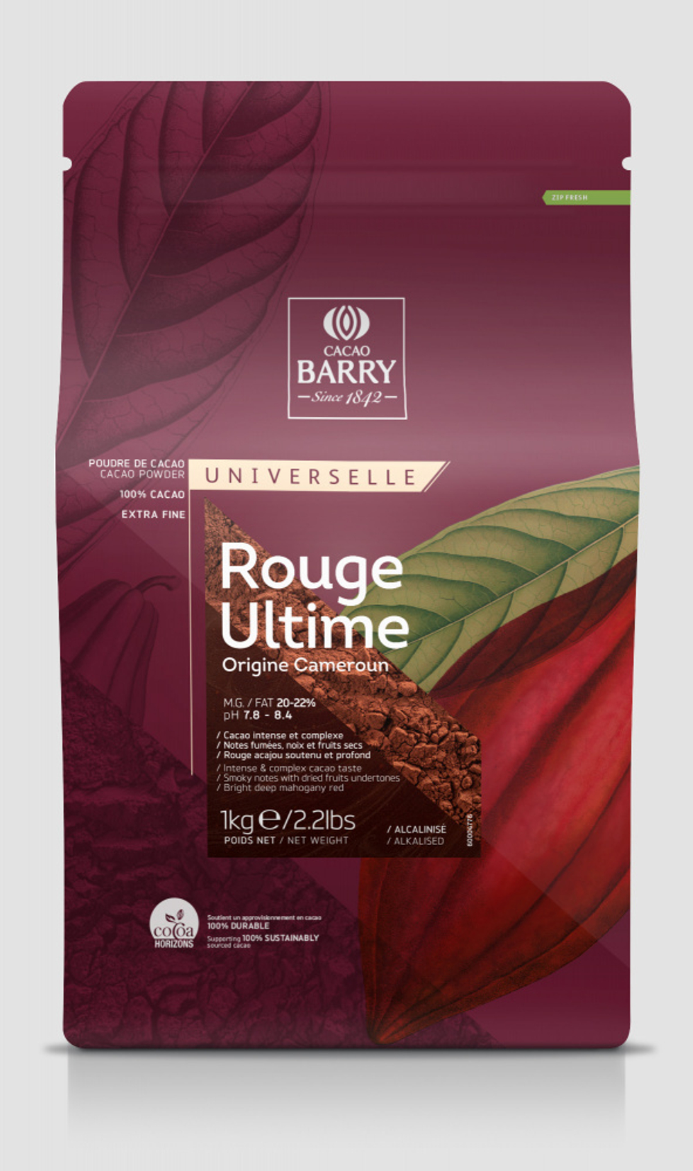 Какао-порошок алк. Cacao Barry Rouge Ultime 20-22% (Пакет 1кг)