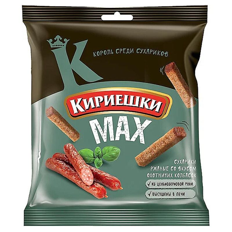 Кириешки KDV со вкусом охотничьих колбасок 40 гр/шт 60 шт/кор