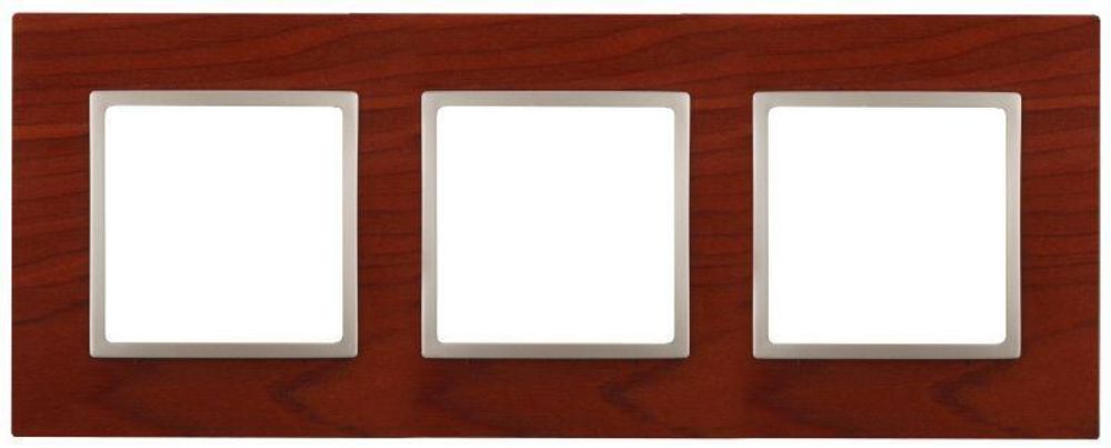 Рамка 3-м 14-5303-08 дерево Elegance вишня+шампань ЭРА Б0034579