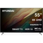 Телевизор LED Hyundai 55" H-LED55BU7009 Android TV Frameless Metal черный 4K Ultra HD 60Hz MEMC DVB-T DVB-T2 DVB-C DVB-S DVB-S2 USB WiFi Smart TV