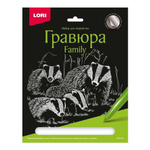 Гравюра серебро 18*24см "Барсуки" (Lori)