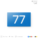 Табличка с номером 77 на дверь квартиры, для офиса, кабинета, аудитории, склада, голубая 120х70 мм, Айдентика Технолоджи