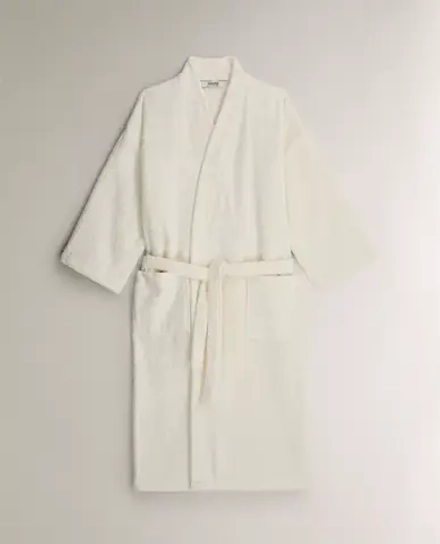 ZARA HOME ХЛОПКОВЫЙ ХАЛАТ, СЛОНОВАЯ КОСТЬ