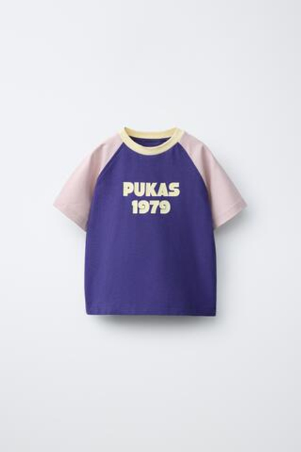 ZARA X PUKAS ФУТБОЛКА PUKAS SURF С РУКАВАМИ РЕГЛАН, СВЕТЛО-ЛИЛОВЫЙ