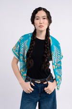 Платок «Тигр Еврейской автономной области. Аквамарин»