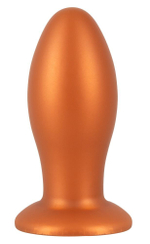 Оранжевая анальная пробка с присоской - 21 см.